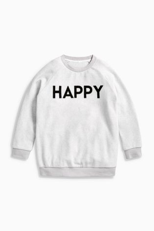 Grey Happy Slogan Pyjamas (3-16yrs)